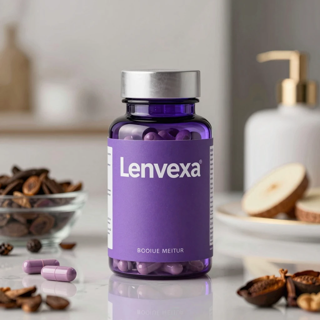 Lenvexa wellness supplement bottle with capsules for daily support